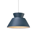 Carbon Loft Chizukeki Trapezoid 1 Light Brushed Nickel Pendant With Midnight Blue Shade White Cord