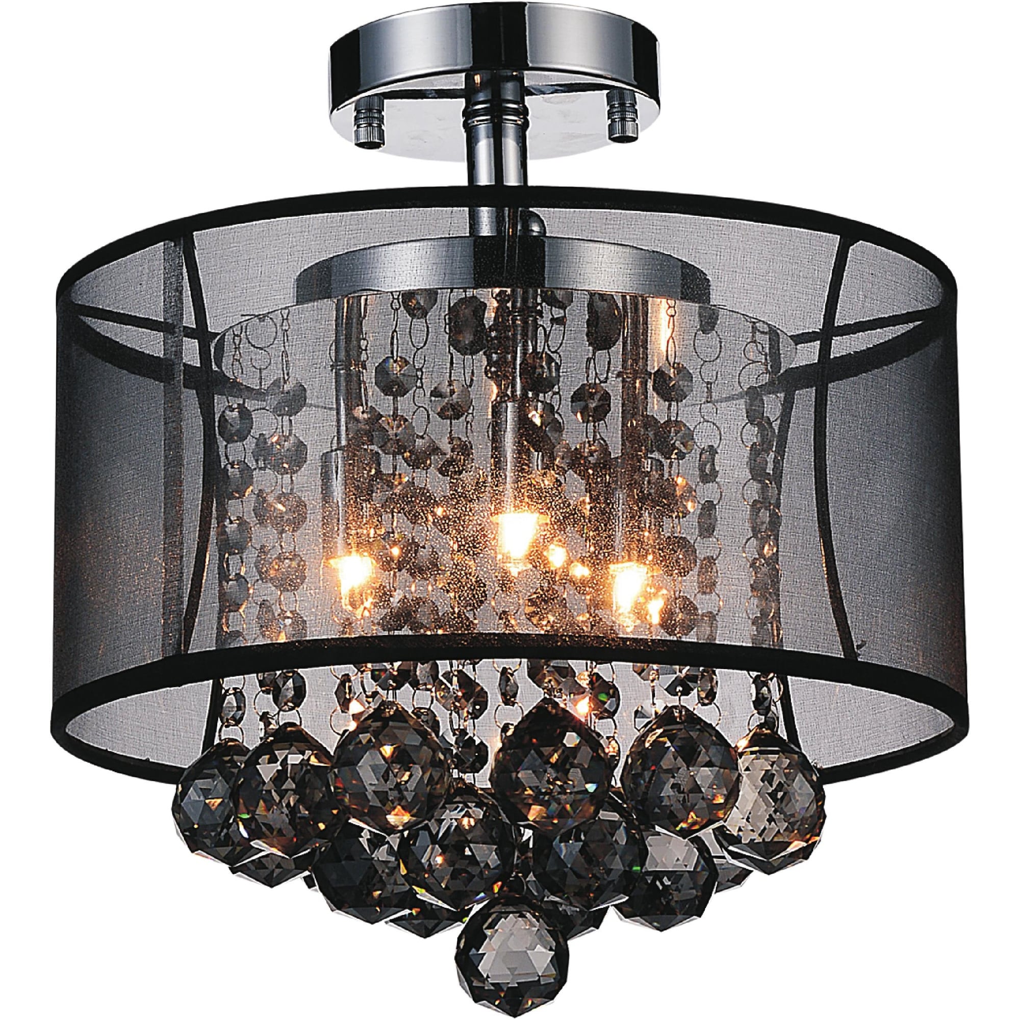 Radiant Collection Chrome Finish 3 Light Flush Mount Fixture