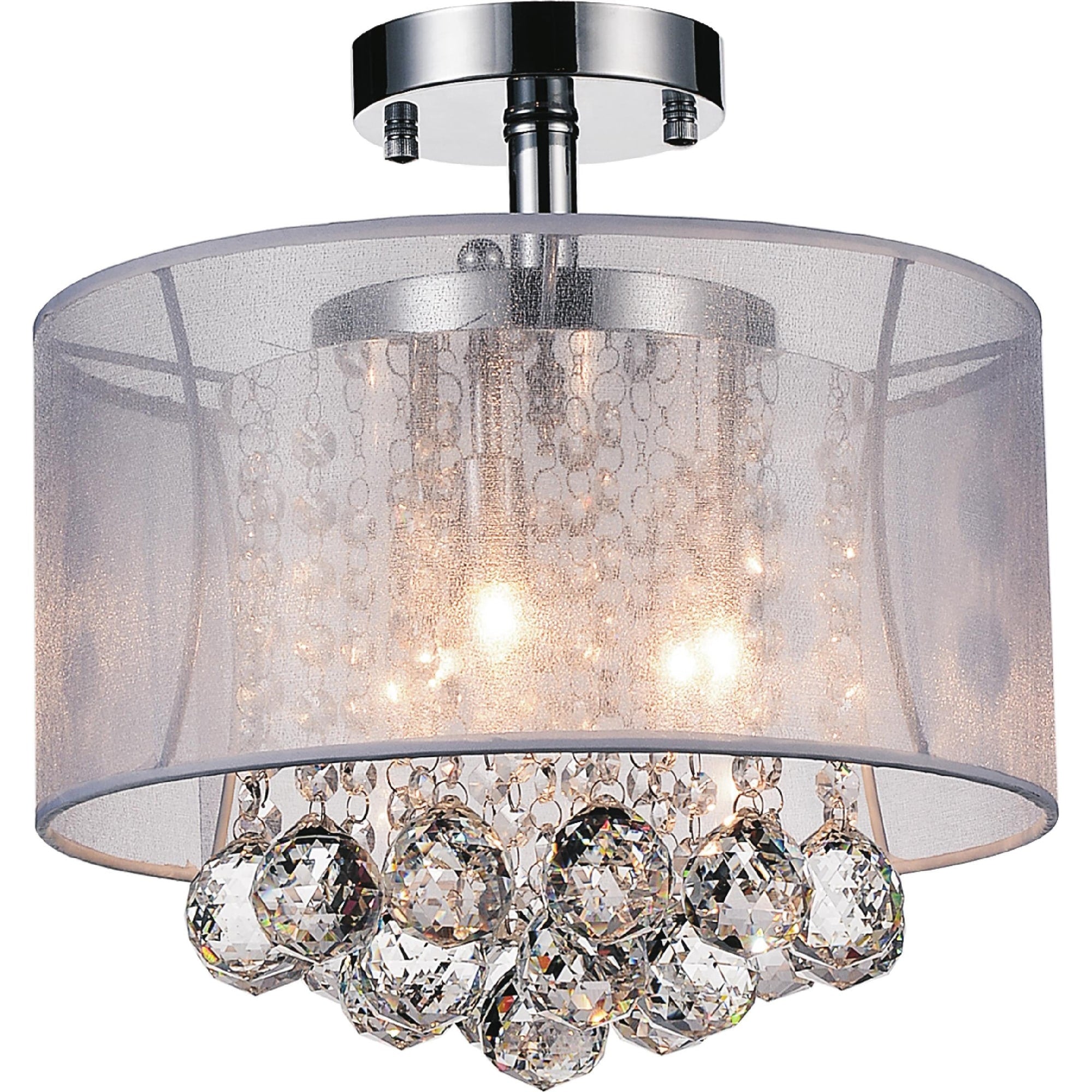 Radiant Collection 3 Light Chrome Finish Stainless Steel Flush Mount