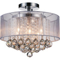 Chrome Finish 6 Light Modern Glam Flush Mount Lighting