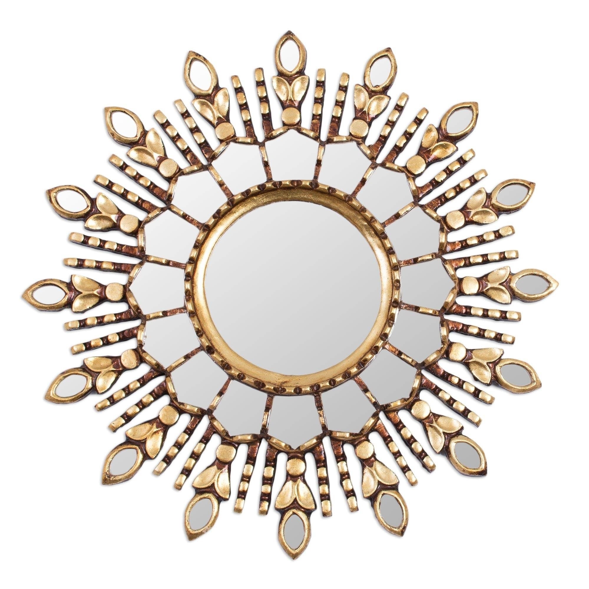 Radiant Light Bronze Gilded Wood Wall Mirror
