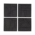 Raffael Wall Sculpture Square Ecomix And Mdf Modular Panels Textured Geometric Faces Hang Ready Black Set Of 4