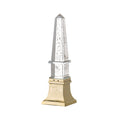 Raga Crystal Accent Lighting Obelisk Decor Body Gold Metal Base 18 Inch