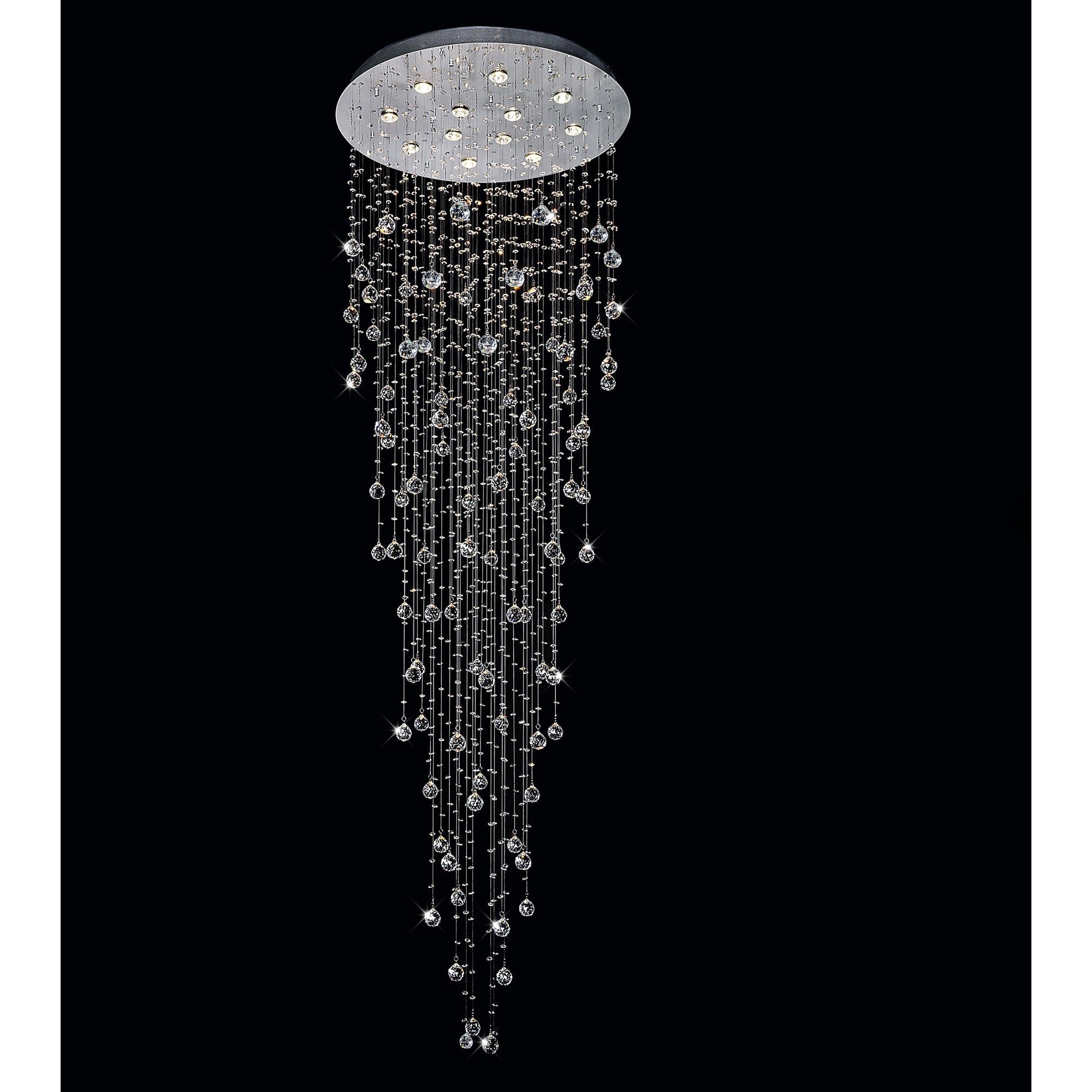12 Light Chrome Stainless Steel Flush Mount