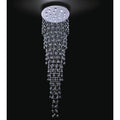 Raindrop Collection Chrome Finished Stainless Steel 16 Light Flush Mount With Hanging Crystal Accents