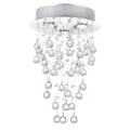 Rain Drop Collection 3 Light Crystals And Chrome Finish Stainless Steel Flush Mount