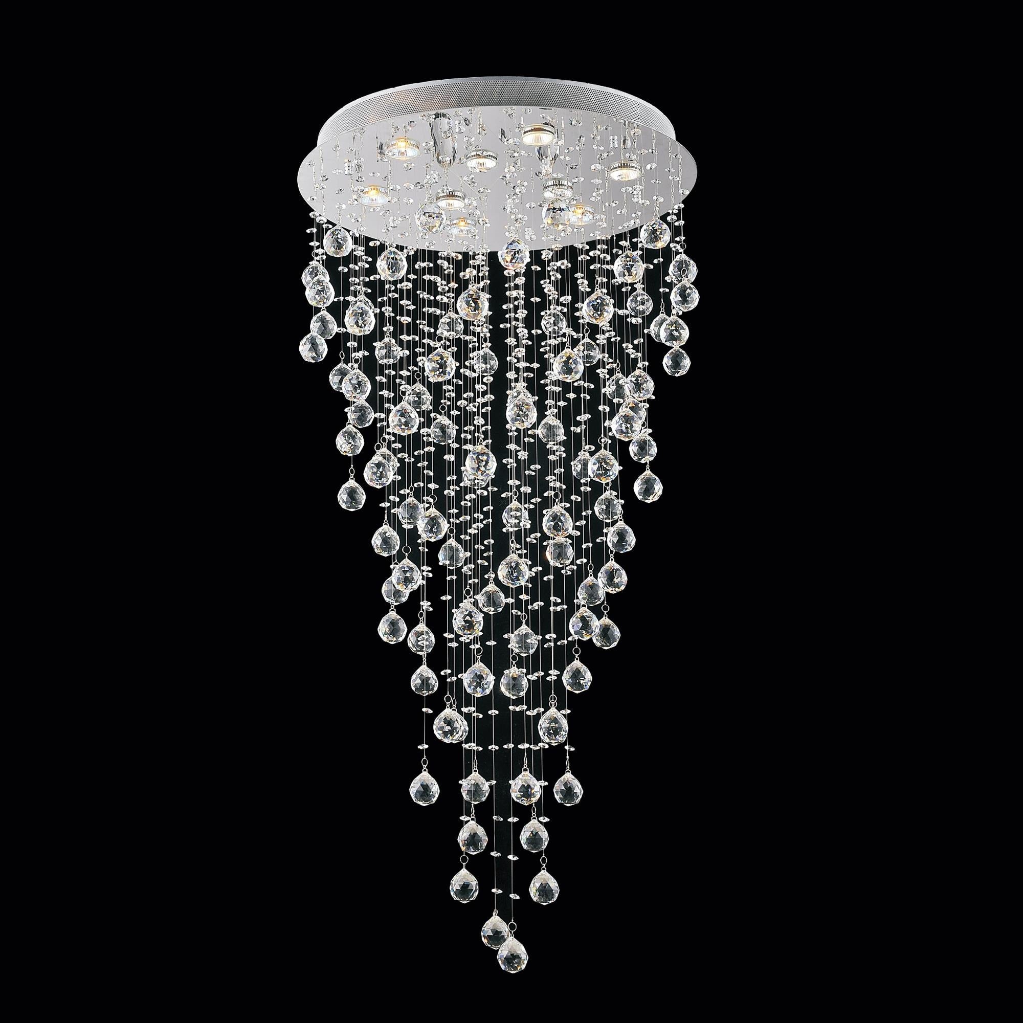 9 Light Flush Mount With Chrome Finish