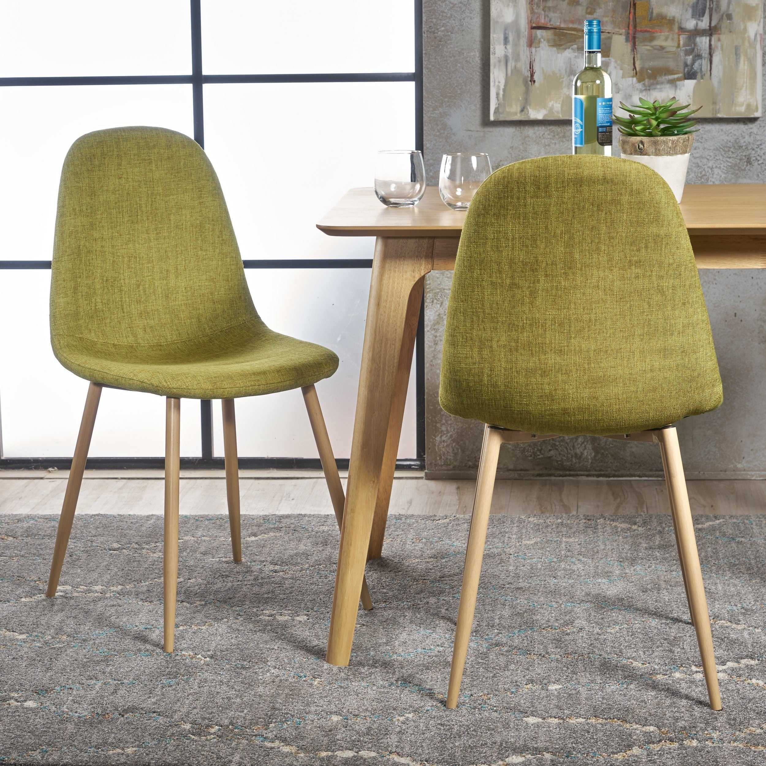 Raina Mid Century Modern Fabric Dining Chair Set Of 2 By Christopher Knight Home