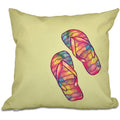 Rainbow Flip Flops Geometric Print 18 Inch Throw Pillow