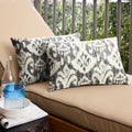 Rainford Grey Cream Indoor Outdoor 13 X 20 Inch Knife Edge Pillow Set