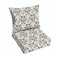 Rainford Grey Cream Indoor Outdoor Chair Corded Cushion And Pillow Set