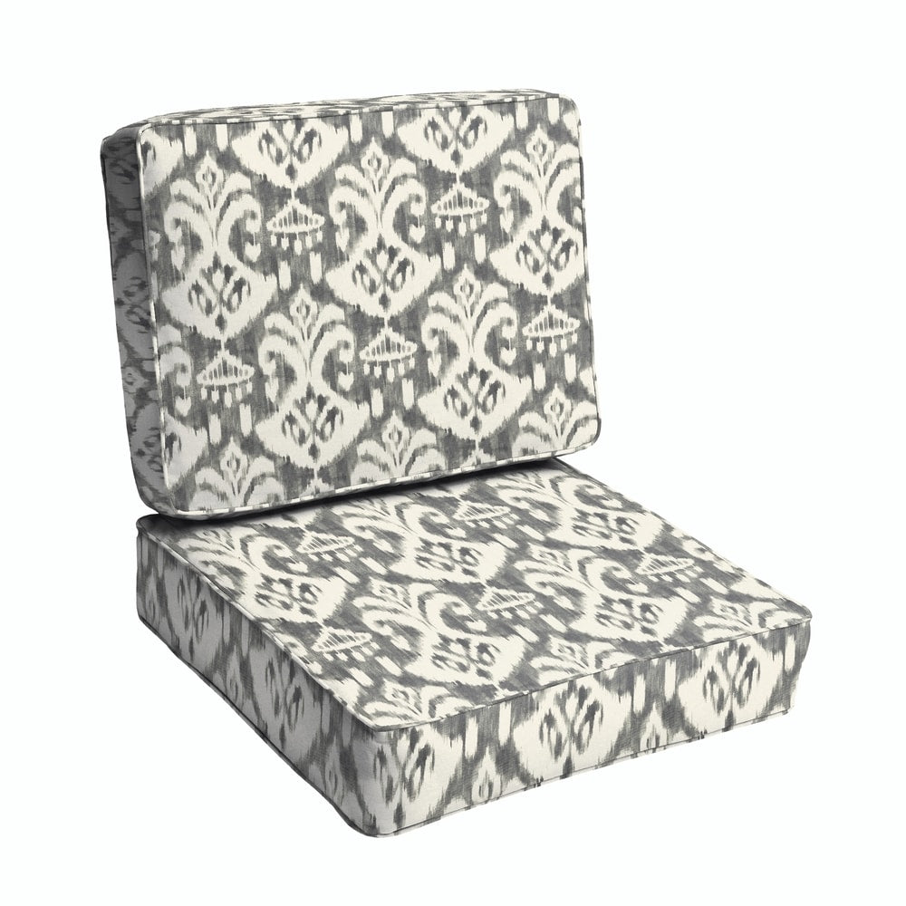 Rainford Grey Cream Indoor Outdoor Corded Chair Cushion Set