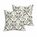 Rainford Grey Cream Indoor Outdoor Knife Edge Decorative Throw Pillow