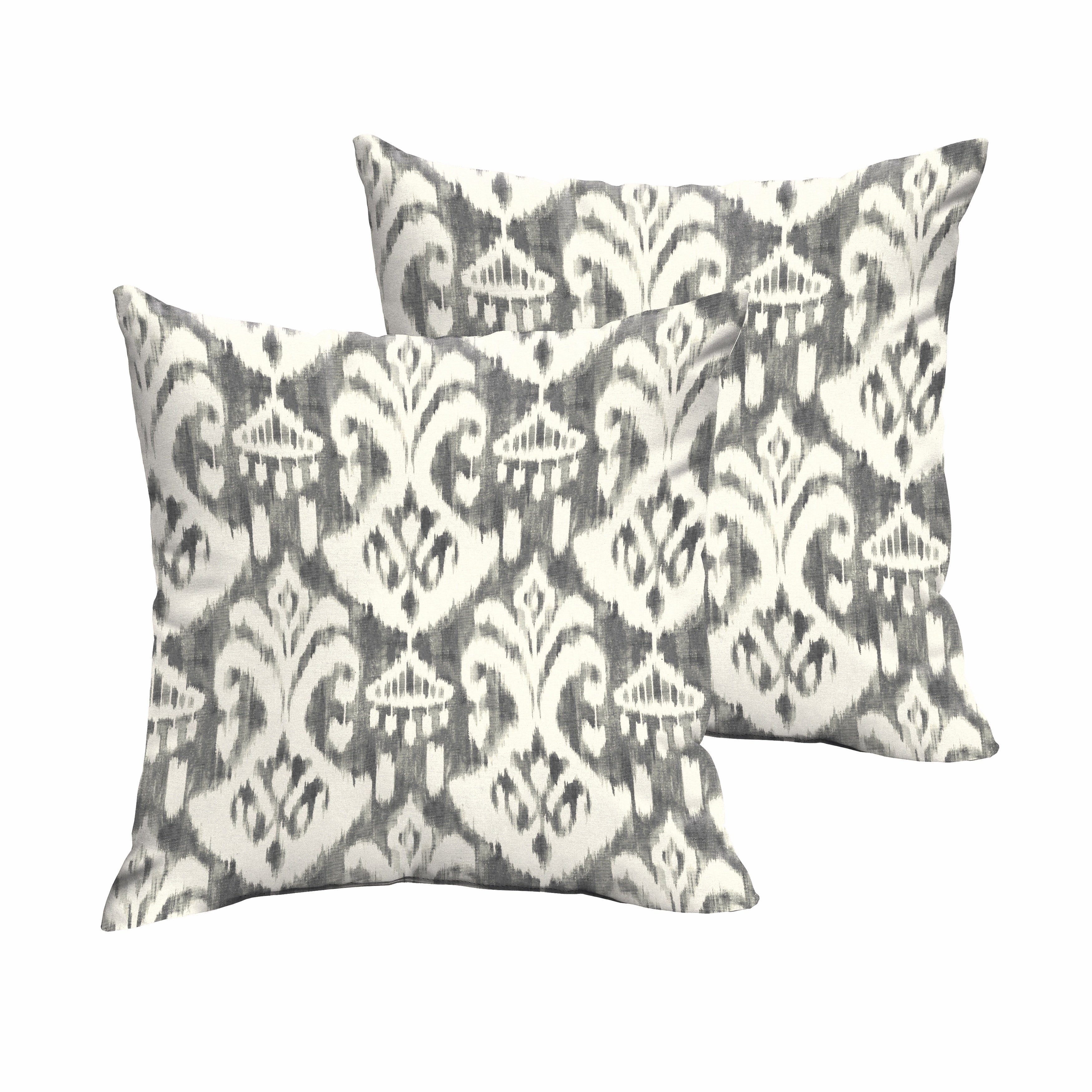 Rainford Grey Cream Indoor Outdoor Knife Edge Decorative Throw Pillow
