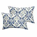 Rainford Ii Indigo Cream Indoor Outdoor 13 X 20 Inch Knife Edge Pillow Set