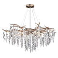 Rainier Silver Mist Rustic Crystal Waterfall Chandelier 32 In W X 18.5 In H X 32 In D