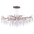 Rainier Silver Mist Rustic Crystal Waterfall Linear Chandelier 40 In W X 19 In H X 24 In D
