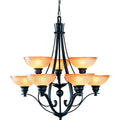 Rainier 9 Light Indoor Foundry Bronze Chandelier