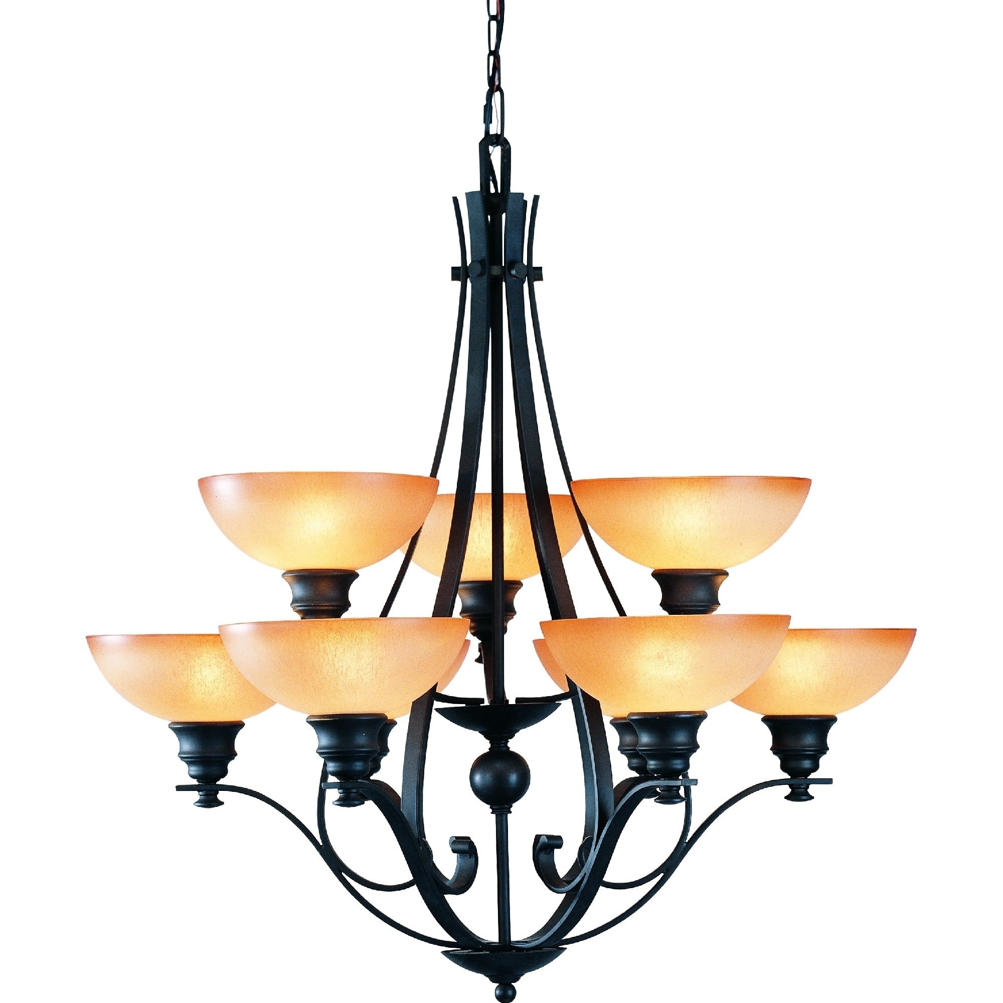Rainier 9 Light Indoor Foundry Bronze Chandelier