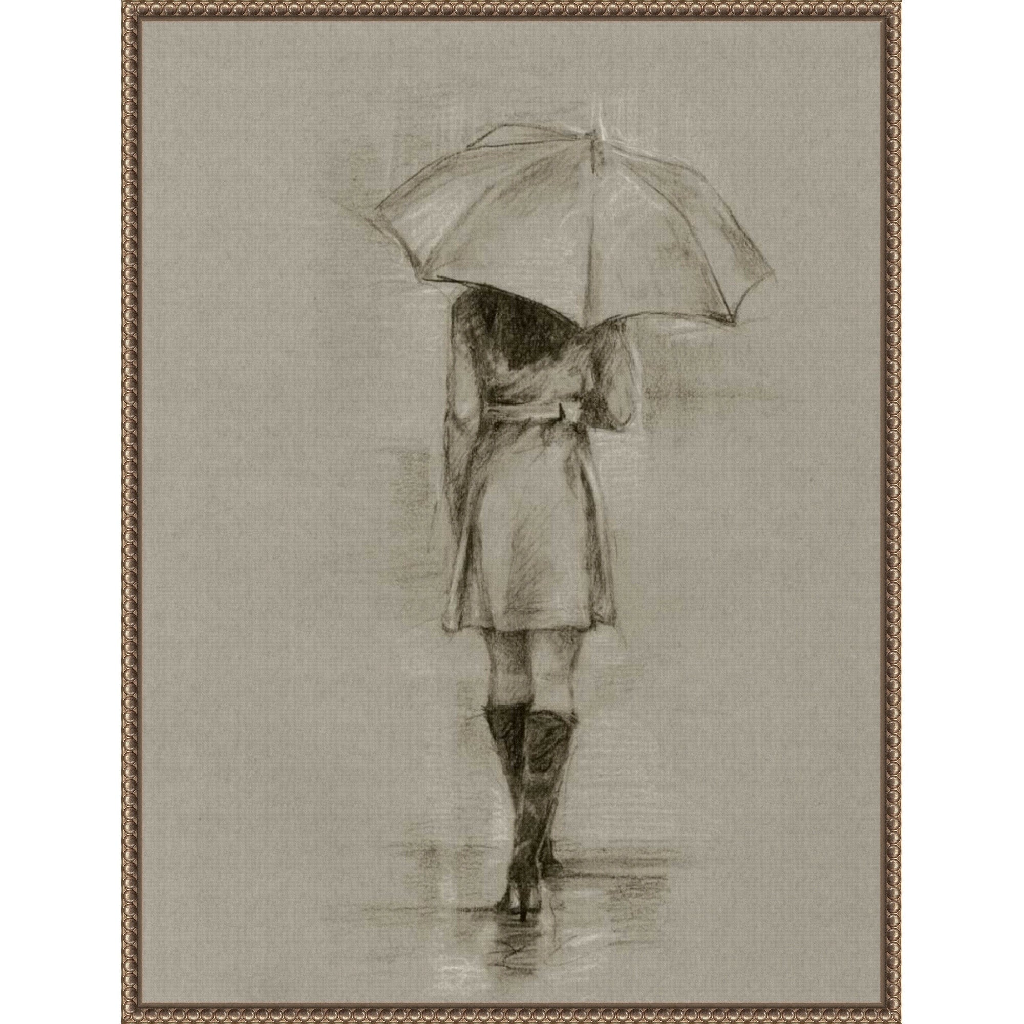 Rainy Day Rendezvous No. 1 By Ethan Harper Framed Canvas Wall Art Print