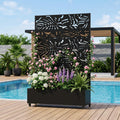 Raised Garden Bed Planter With Trellis Movable Planter Box With Lockable Wheels
