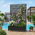 Raised Garden Bed Planter With Trellis Movable Planter Box With Lockable Wheels