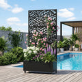 Raised Garden Bed Planter With Trellis Movable Planter Box Set Of 2
