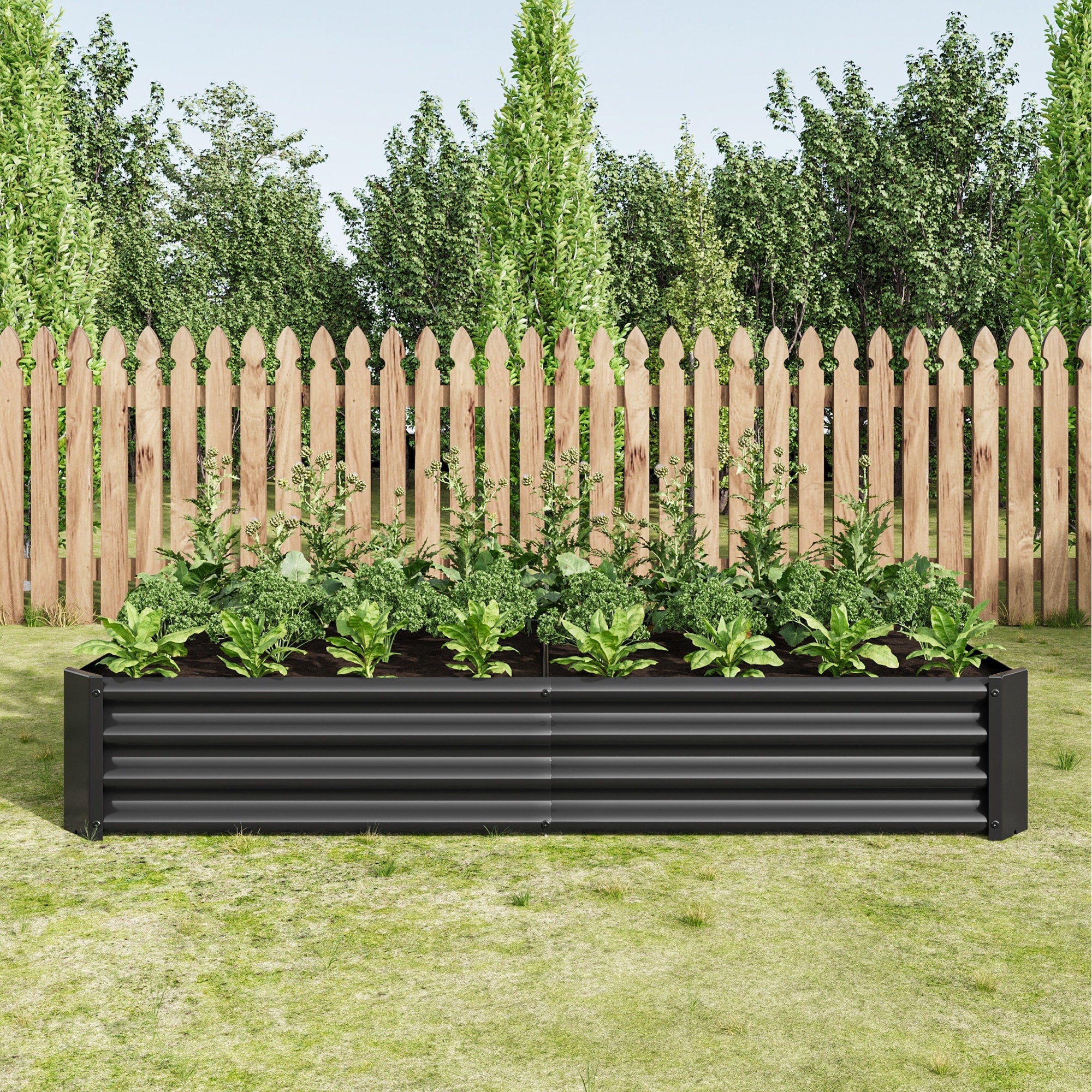 Raised Garden Bed With Open Bottom Design Vegetable Flower Succulent