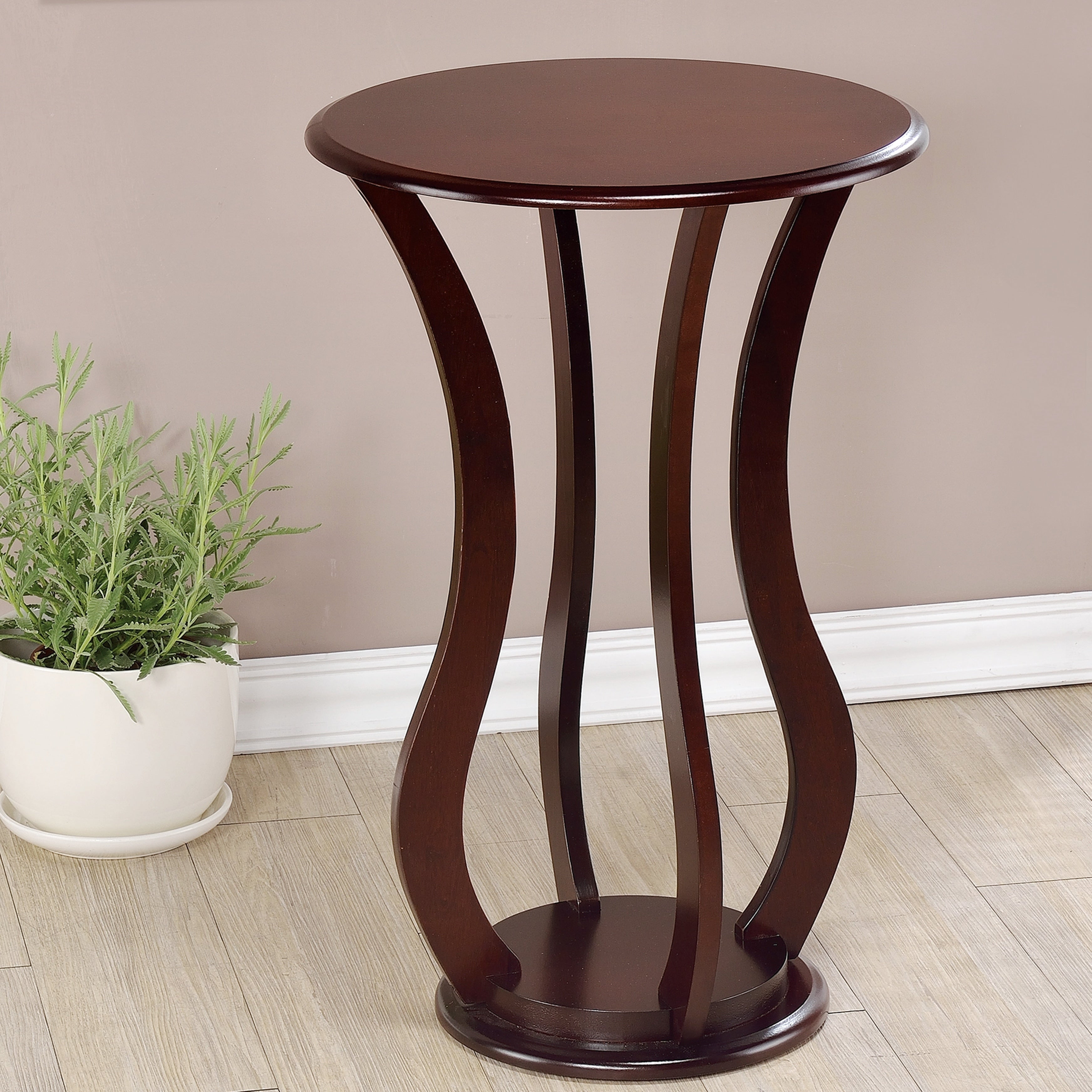 Rajan Curved Legs Design Round Plant Stand Side Table