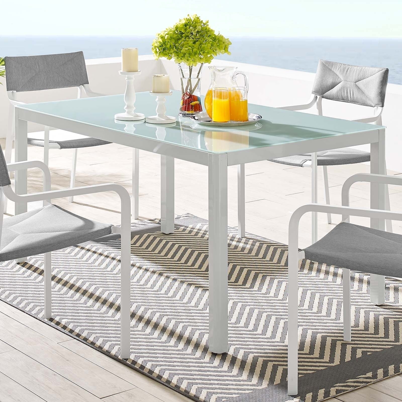 Raleigh 59 Outdoor Patio Aluminum Dining Table