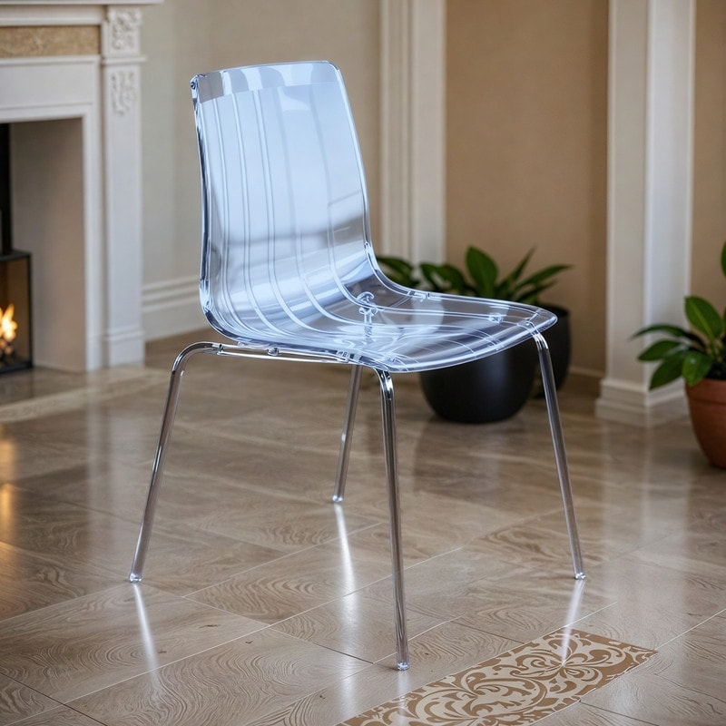 Leisuremod Ralph Mid Century Modern Blue Dining Side Chair