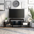 Furniture Of America Baltimore Dark Brown Finish With Black Legs 60 Inch Tv Console