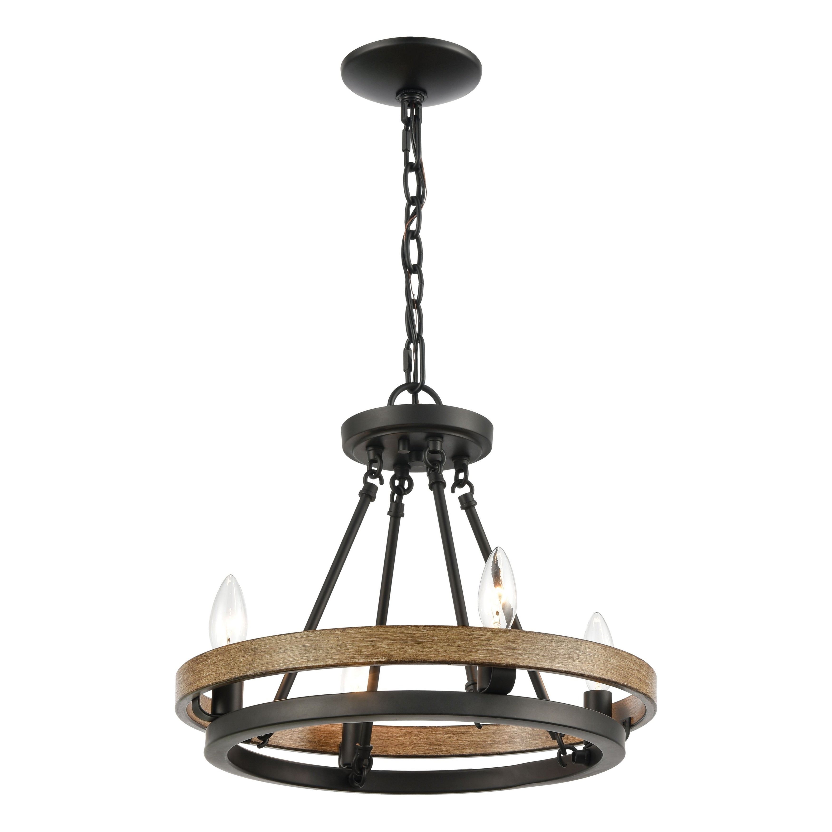 Ramsey 16 Inch Wide 4 Light Chandelier In Matte Black 16In W