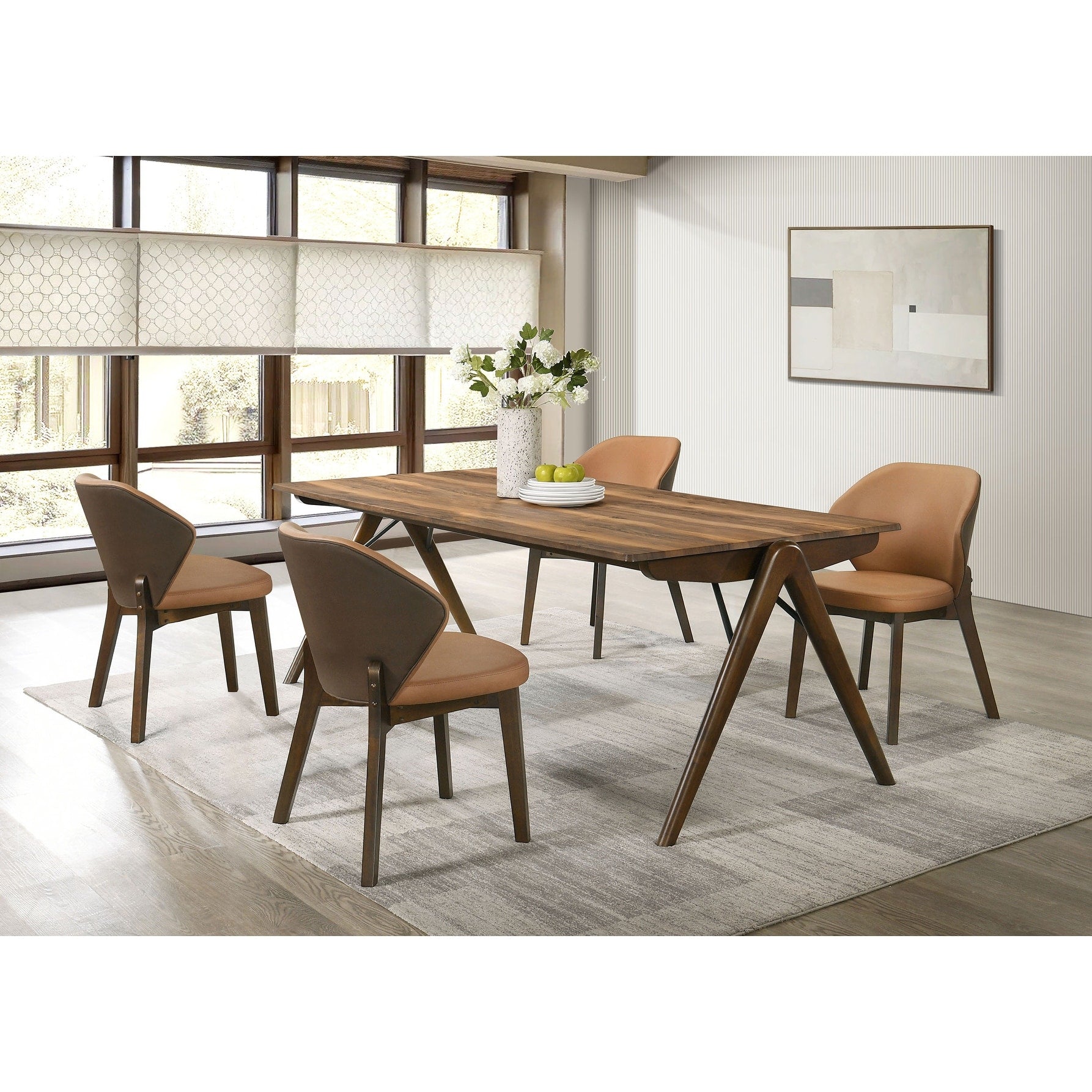 Randolph Rectangular Dining Table Sheesham And Red Brown
