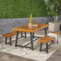 Raphael Outdoor Acacia Wood Picnic Set By Christopher Knight Home