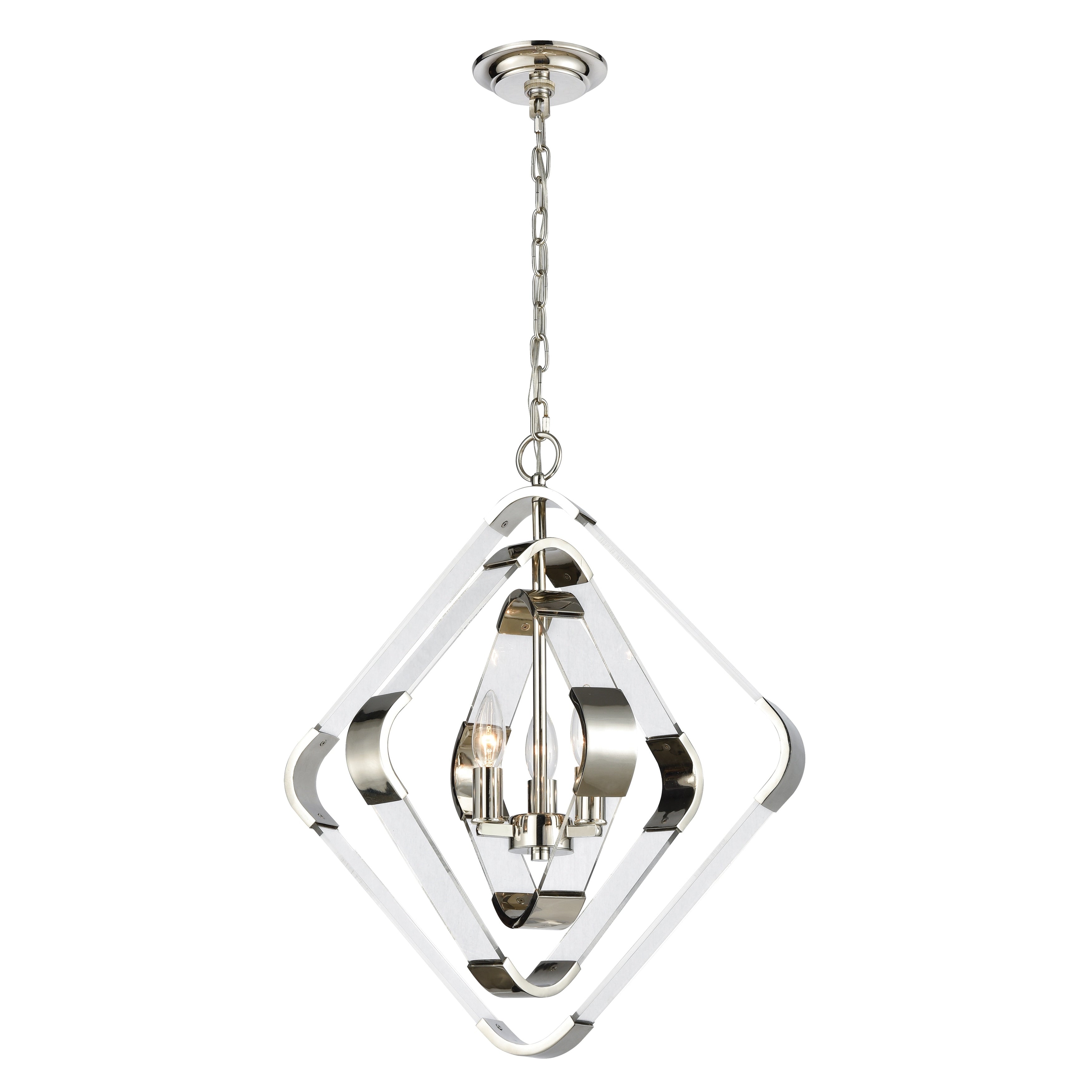 Rapid Pulse 20 Inch Wide 3 Light Pendant In Polished Nickel 20In W X 20In D X 23In H