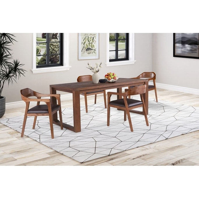 Rasmus Mid Century Wood 5 Piece Dining Set With Arm Chairs