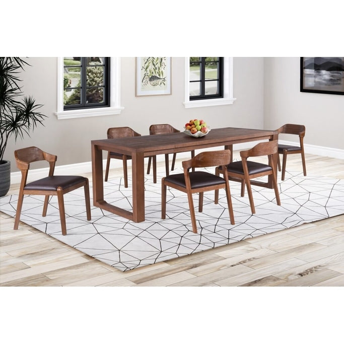 Rasmus Mid Century Wood 7 Piece Dining Set