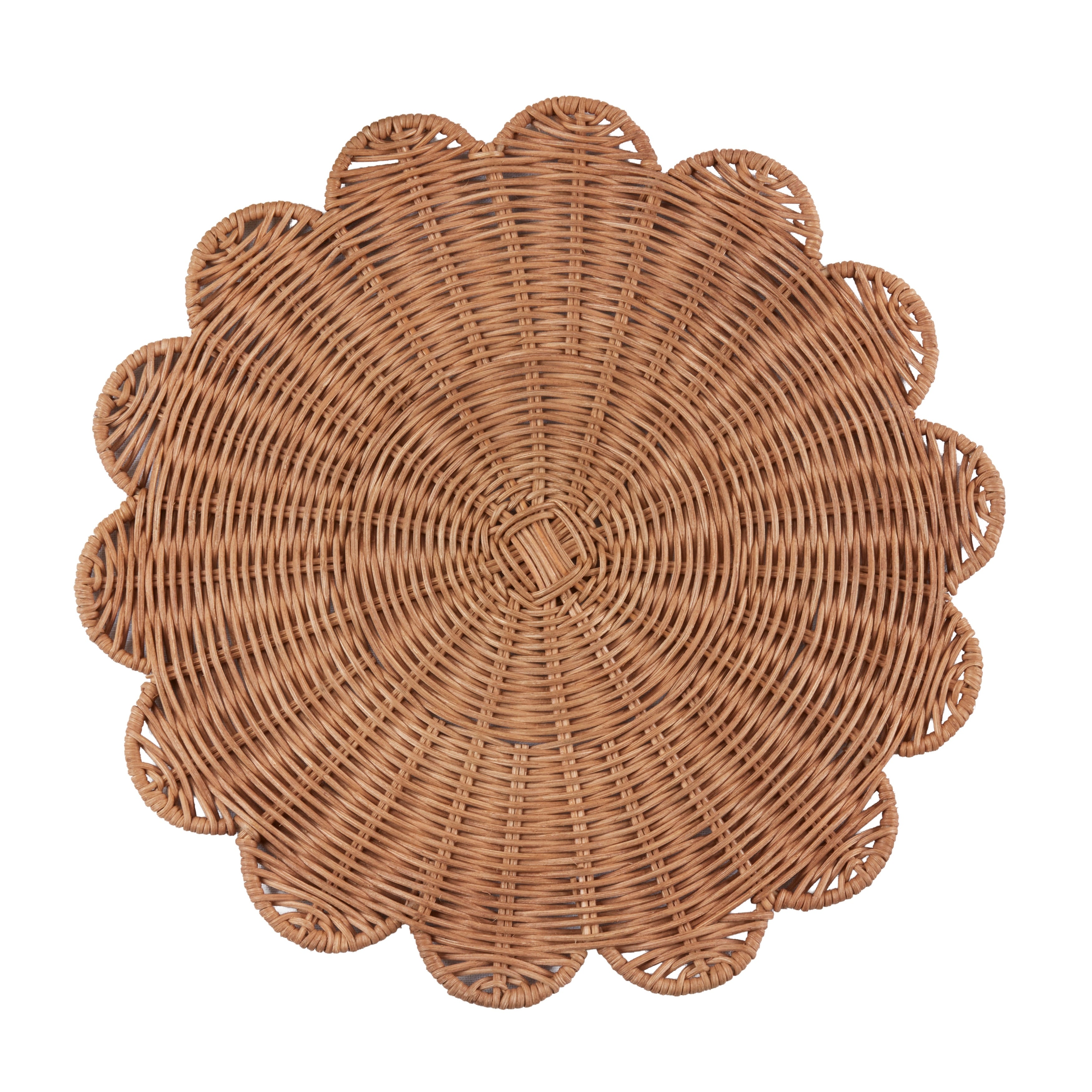 Rattan Placemats Set Of 4 Handwoven Scalloped Design For Dining Entertaining 15