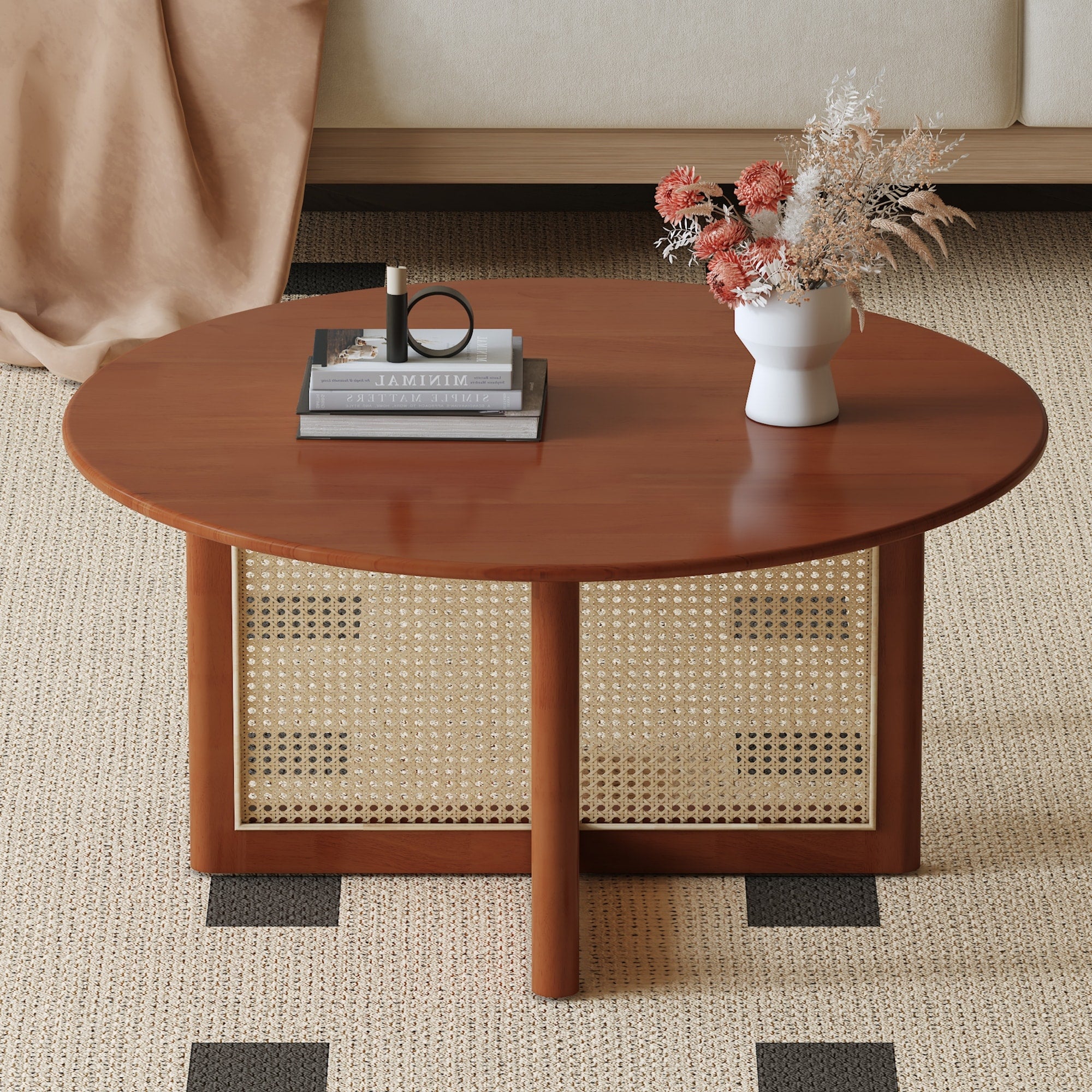 Rattan Coffee Table End Table Side Table For Living Room Simple Sofa Table Center Table Accent Table