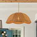Rattan Farmhouse Chandelier 1 Light Hanging Light Fixture