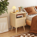 Rattan Nightstand Accent Bedside End Table