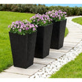 Rattan Style Flower Pots Uv Resistant Self Drainage Ready To Use