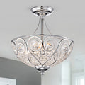 Raven Chrome And Crystal 3 Light Semi Flush Ceiling Lamp