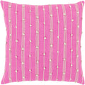 Raya Coastal Striped Bright Pink Feather Down Or Poly Filled Throw Pillow 20 Inch