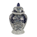 Rayn Ginger Jar With Lid Blue White Chinoiserie Art 17 Inch Porcelain