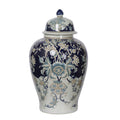 Rayn Ginger Jar With Lid Blue White Chinoiserie Art 23 Inch Porcelain