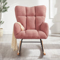 Reading Chair Rocking Chair With Wood Legs Rustic Side Chair Office Chair Coffee Chair Pink Accent Chair