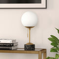Reagan Deco Table Lamp In Golden Brass And Marble