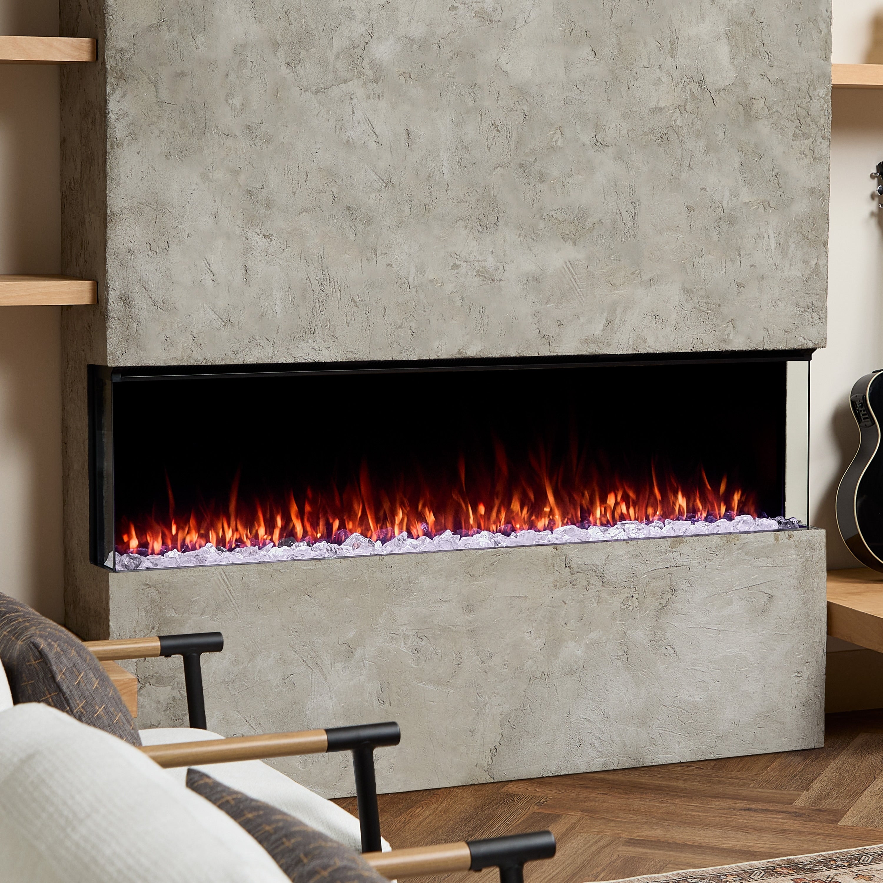 Real Flame 64 3 Sided Smart Electric Fireplace Insert